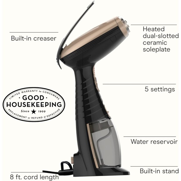 Conair Handheld Garment Steamer for Clothes, Turbo Extremesteam 1875W Fabric Ste - Picture 2 of 3